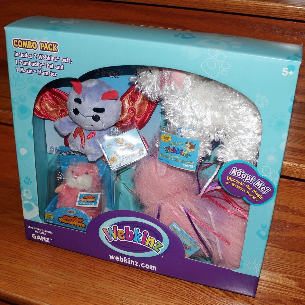 Ganz❤️Webkinz Combo Pack - 2 Webkinz + 1 Zumbuddy Pal + 1 Mazin Hamster